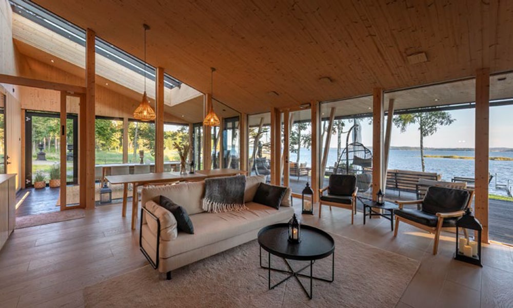 Sauna room and recreation areas