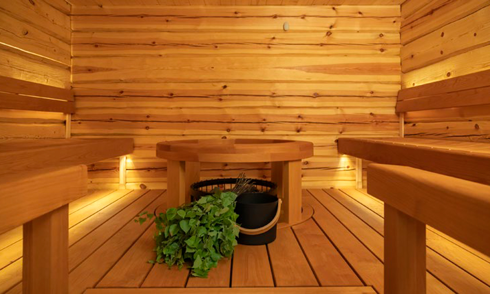 Sauna and bar